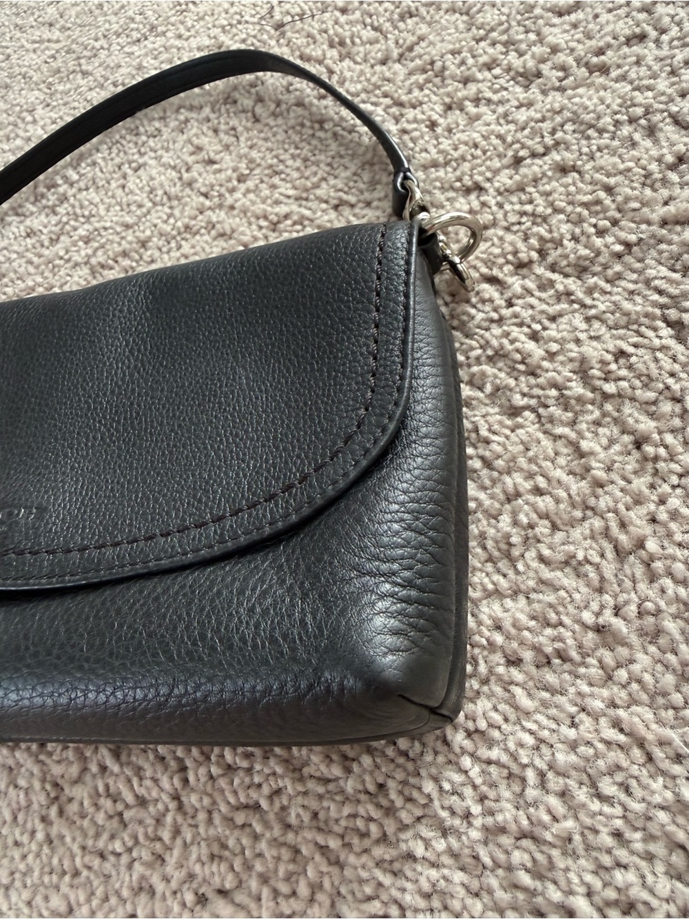 Coach Black Pebbled Leather Wristlet Shoulder Bag - Picture 3 of 7